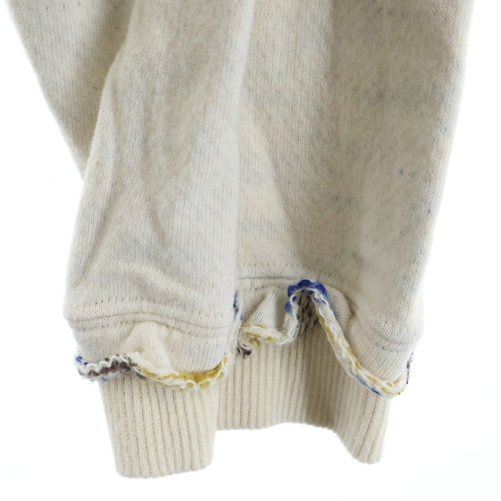 NO BRAND(ノーブランド) TUITACI(ツィタシ) 25SS 裏地メランジ ニット 胸ポケット クルーネック スウェット トレーナー アイボリー T25SS-C06