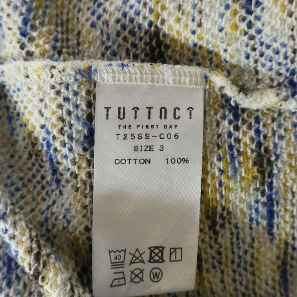 NO BRAND(ノーブランド) TUITACI(ツィタシ) 25SS 裏地メランジ ニット 胸ポケット クルーネック スウェット トレーナー アイボリー T25SS-C06
