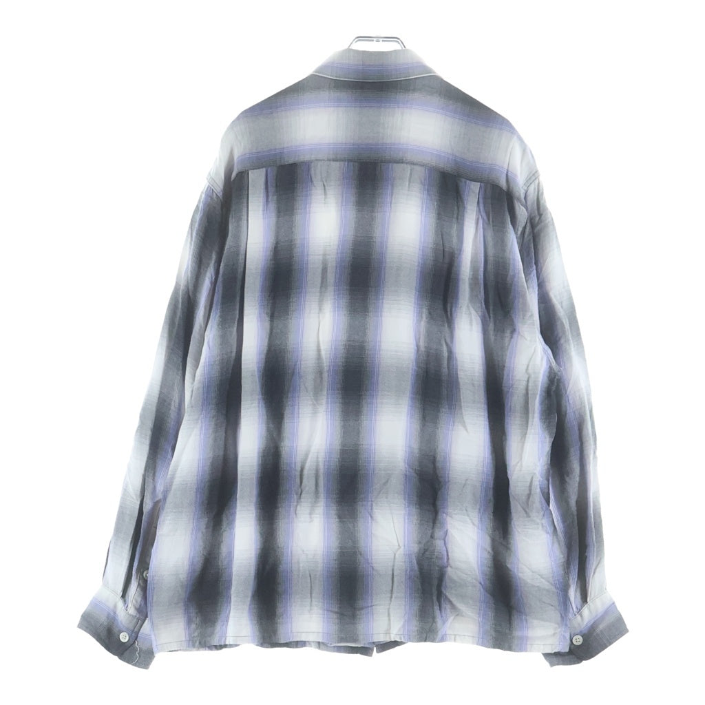 WACKO MARIA(ワコマリア) 22SS OMBRE CHECK OPEN COLLAR SHIRT オンブレチェック オープンカラー 長袖シャツ マルチ