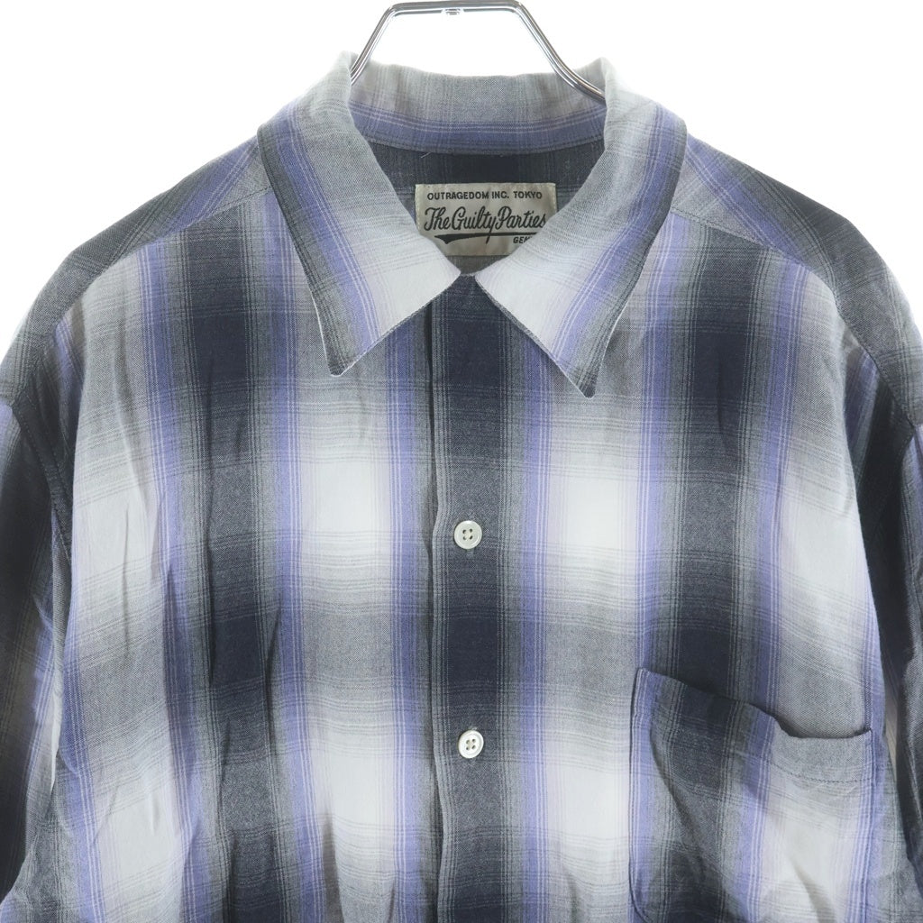 WACKO MARIA(ワコマリア) 22SS OMBRE CHECK OPEN COLLAR SHIRT オンブレチェック オープンカラー 長袖シャツ マルチ