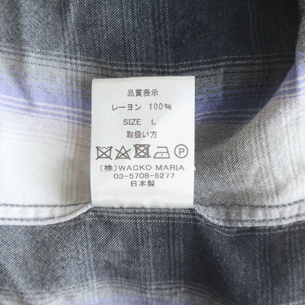 WACKO MARIA(ワコマリア) 22SS OMBRE CHECK OPEN COLLAR SHIRT オンブレチェック オープンカラー 長袖シャツ マルチ