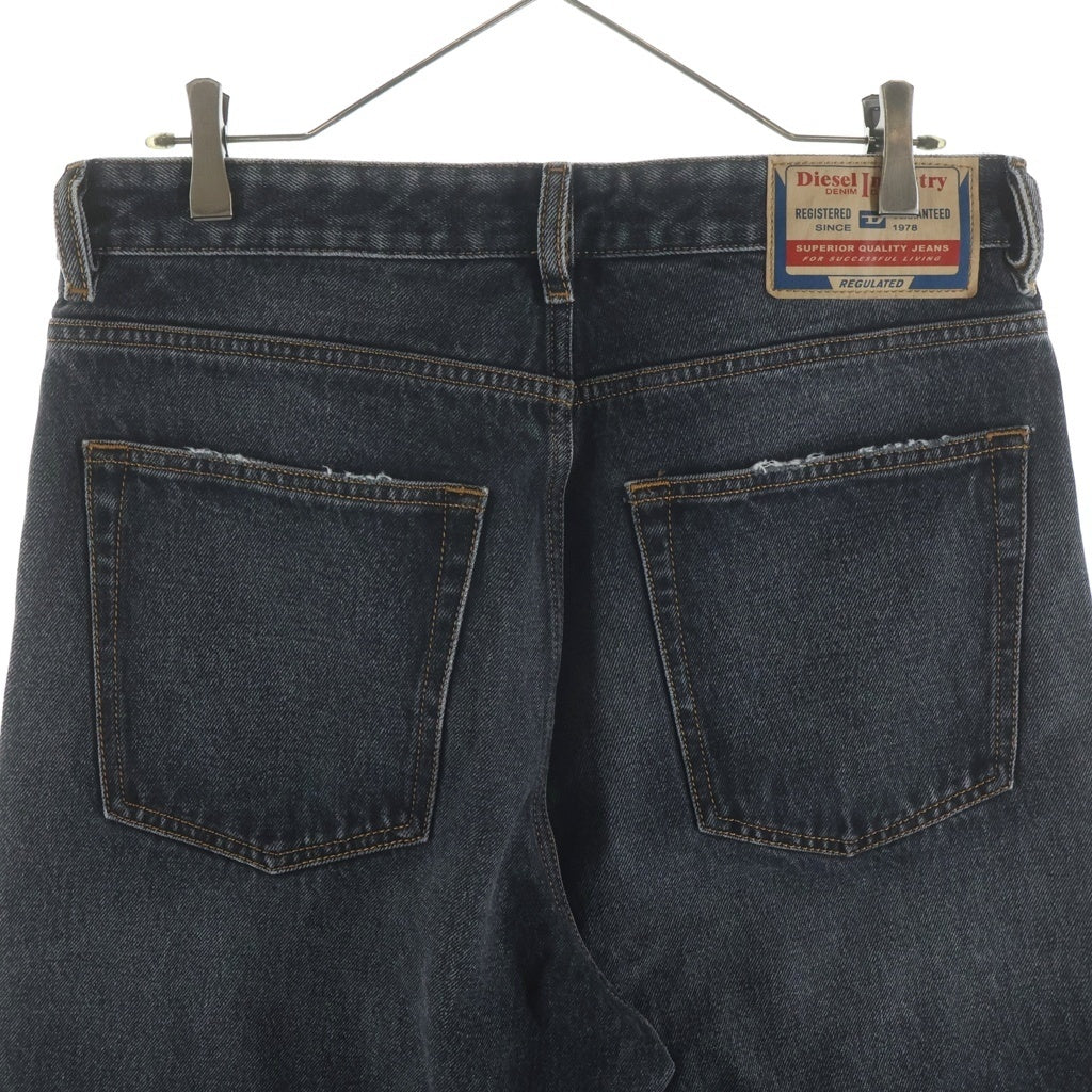 DIESEL(ディーゼル) Relaxed Jeans D-Rise リラックス Dライズ ダメージ加工 ウォッシュド ワイドデニム パンツ ジーンズ ブラック