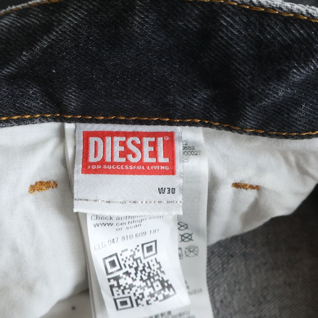 DIESEL(ディーゼル) Relaxed Jeans D-Rise リラックス Dライズ ダメージ加工 ウォッシュド ワイドデニム パンツ ジーンズ ブラック