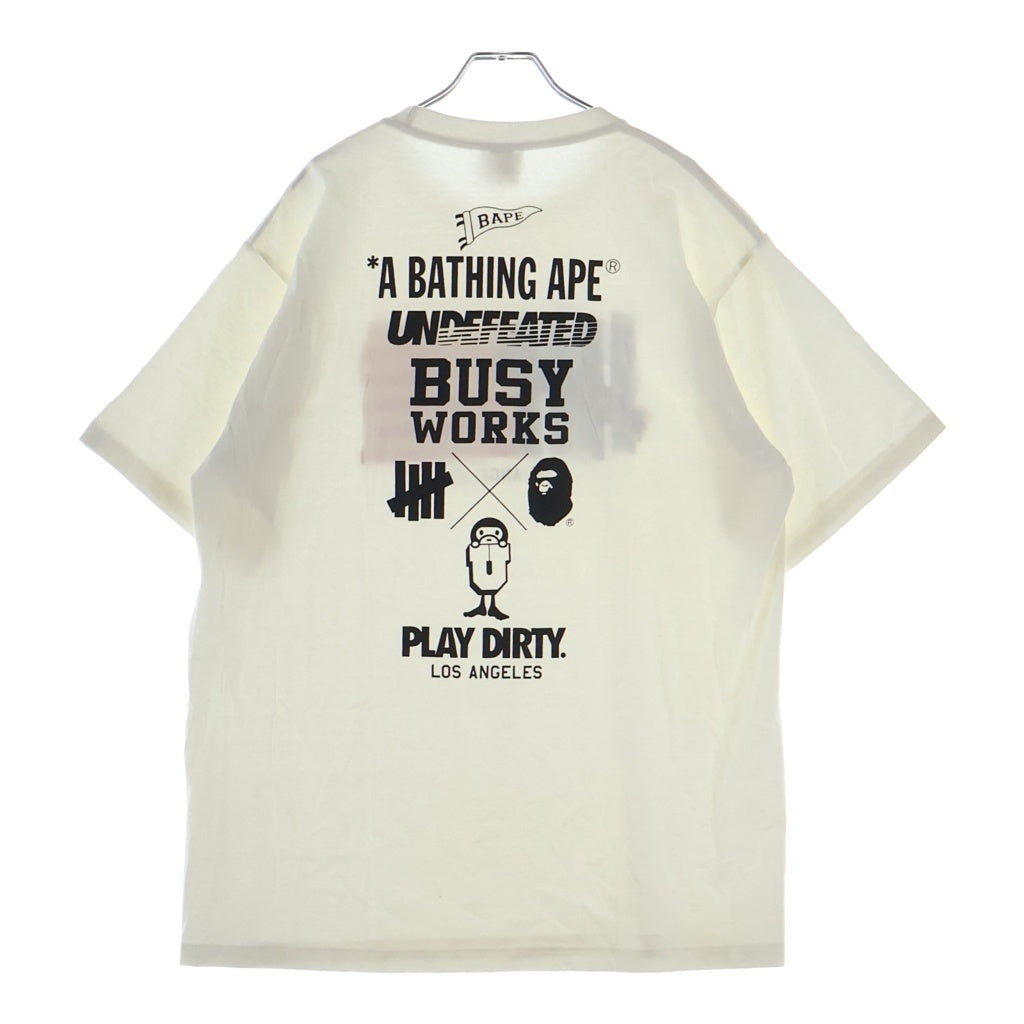 A BATHING APE(アベイシングエイプ) 15SS × UNDEFEATED LOS ANGELS FLAG TEE アンディフィーテッド ロサンゼルス フラッグ 星条旗 クルーネック 半袖Tシャツ カットソー ホワイト