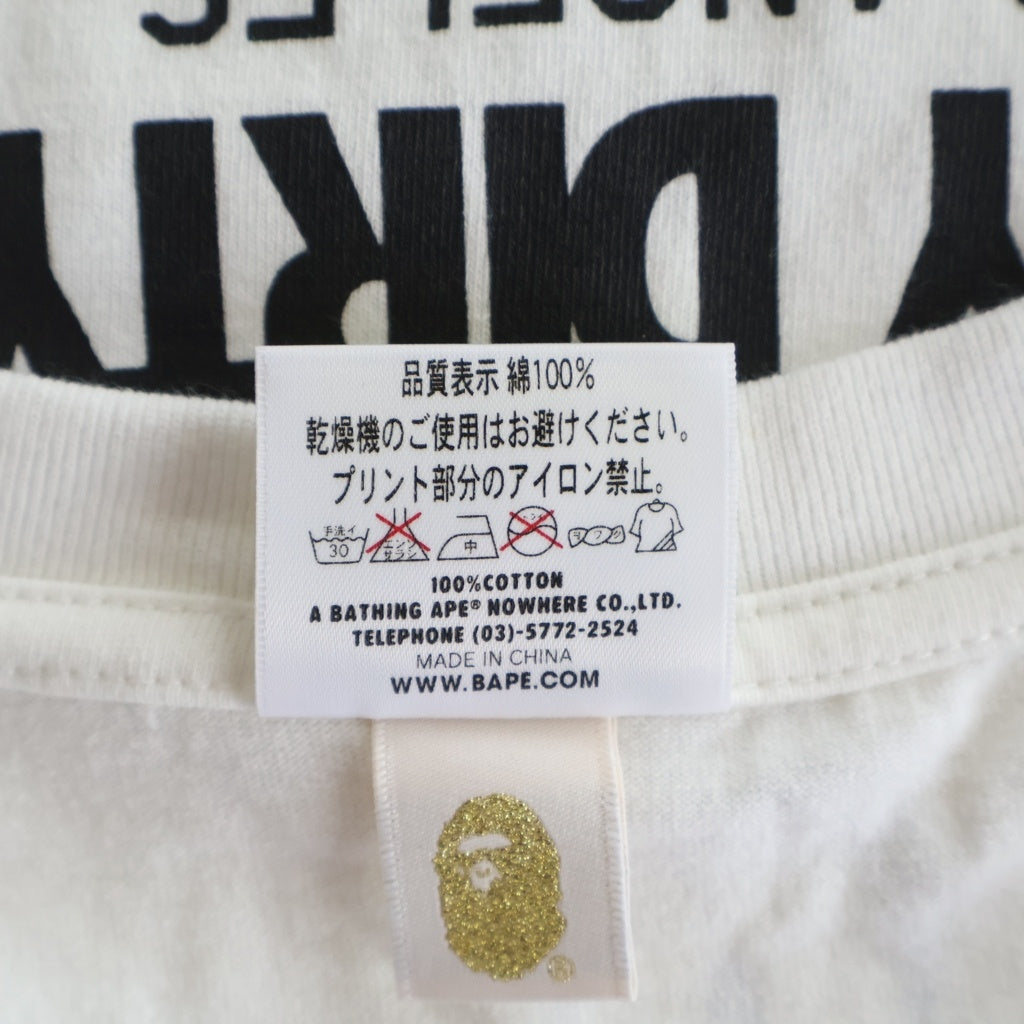 A BATHING APE アベイシングエイプ 15SS × UNDEFEATED LOS ANGELS FLAG TEE アンディフィーテッド ロサンゼルス フラッグ 星条旗 クルーネック 半袖Tシャツ カットソー ホワイト A BATHING APE(アベイシングエイプ) 15SS × UNDEFEATED LOS ANGELS