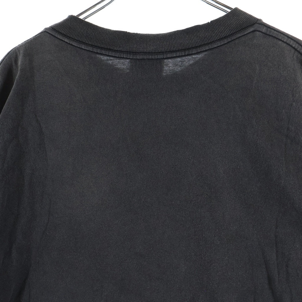SAINT MICHAEL(セントマイケル) 25SS HEART TEE ヴィンテージ加工 ハートプリント半袖Tシャツ クルーネックカットソー ブラック SM-HR8-0000-001