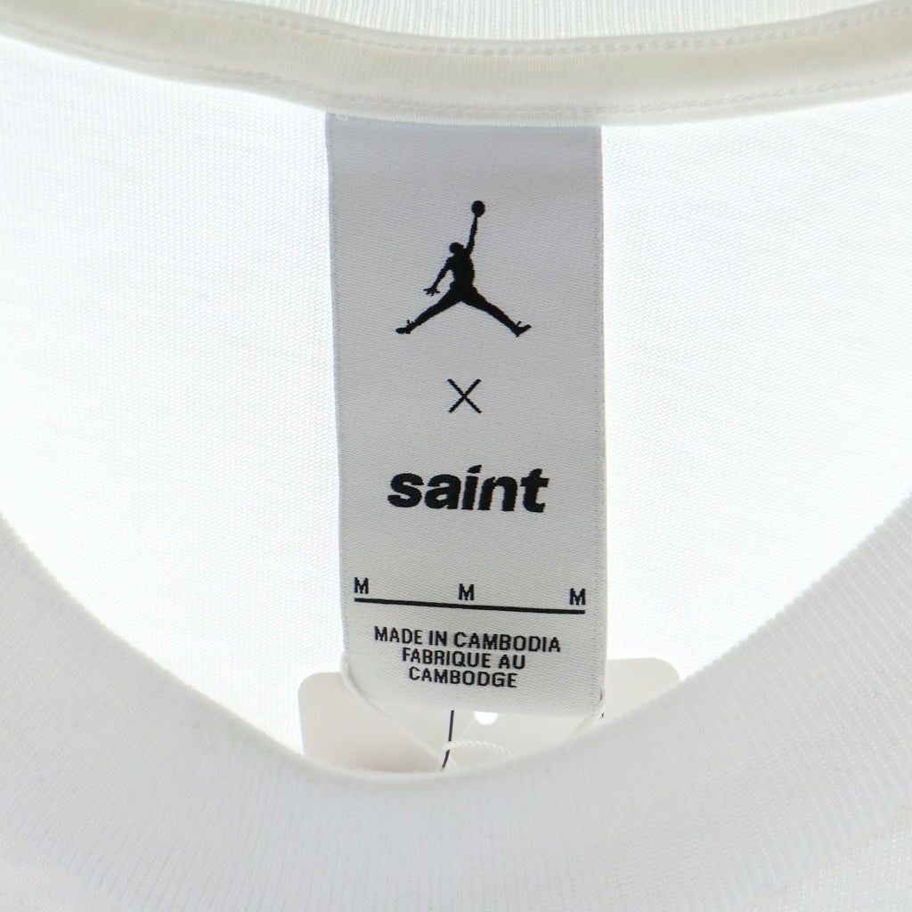 NIKE(ナイキ) 26SS × SAINT Mxxxxxx JORDAN SS TEE セントマイケル ジョーダンロゴ プリント クルーネック 半袖Tシャツ カットソー ホワイト FV4716-100