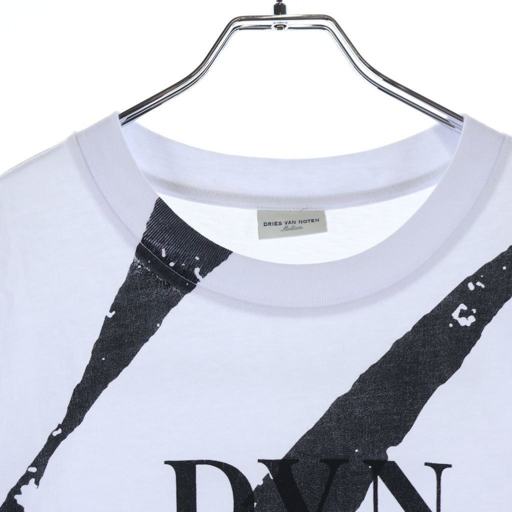 DRIES VAN NOTEN(ドリスヴァンノッテン) LOGO PRINT TEE スクリーン ロゴプリント クルーネック 半袖Tシャツ カットソー ホワイト 7843234251