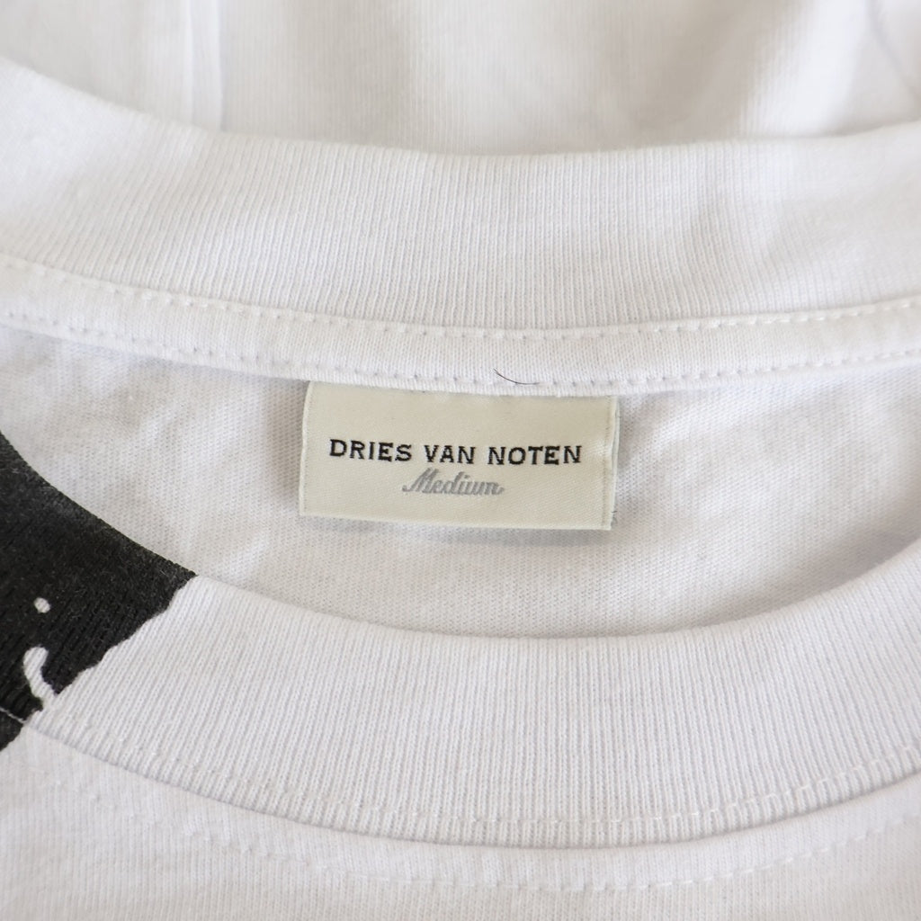 DRIES VAN NOTEN(ドリスヴァンノッテン) LOGO PRINT TEE スクリーン ロゴプリント クルーネック 半袖Tシャツ カットソー ホワイト 7843234251