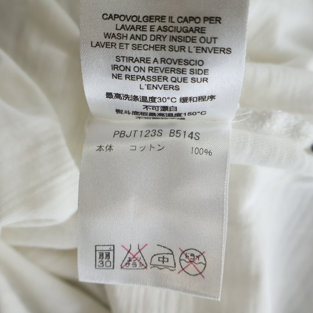 Neil Barrett(ニール バレット) Neck Lightning S/S Tee ネック ライトニング フロントプリント 裾切替 半袖 Tシャツ カットソー ホワイト PBJT123S B514S
