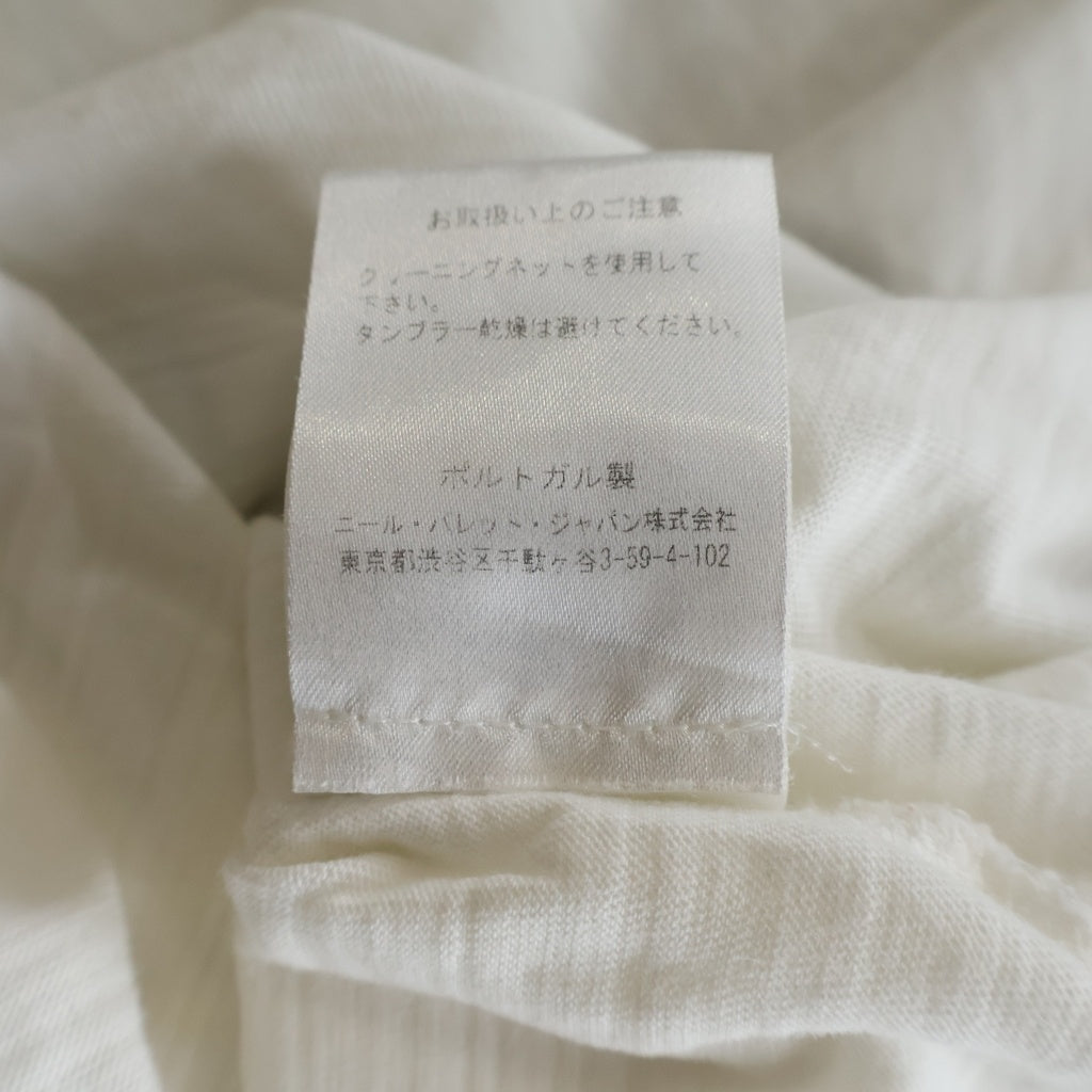 Neil Barrett(ニール バレット) Neck Lightning S/S Tee ネック ライトニング フロントプリント 裾切替 半袖 Tシャツ カットソー ホワイト PBJT123S B514S