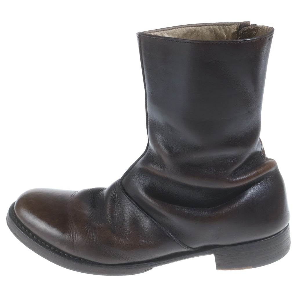 wjk(ダブルジェイケイ) Twist zip up boot 897 ツイスト サイドジップアップ レザー ロングブーツ ブラウン