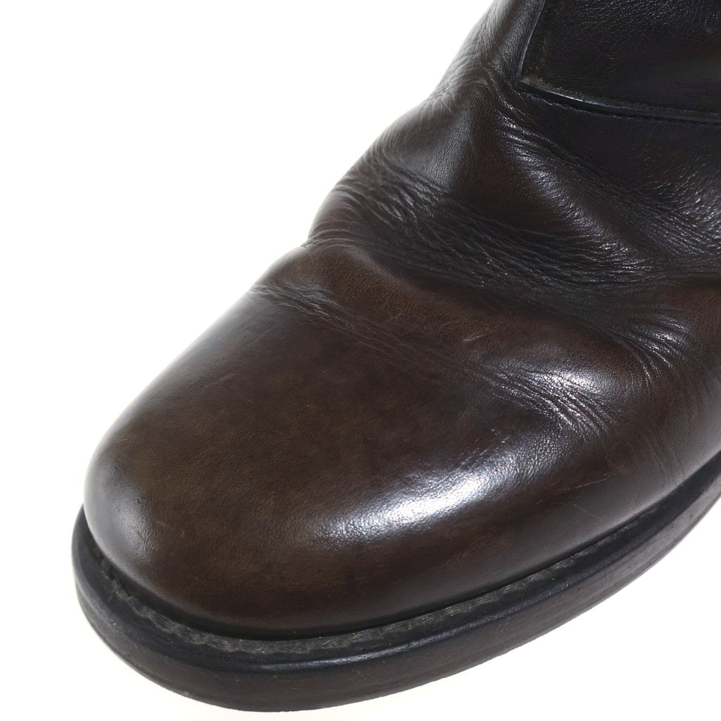 wjk(ダブルジェイケイ) Twist zip up boot 897 ツイスト サイドジップアップ レザー ロングブーツ ブラウン