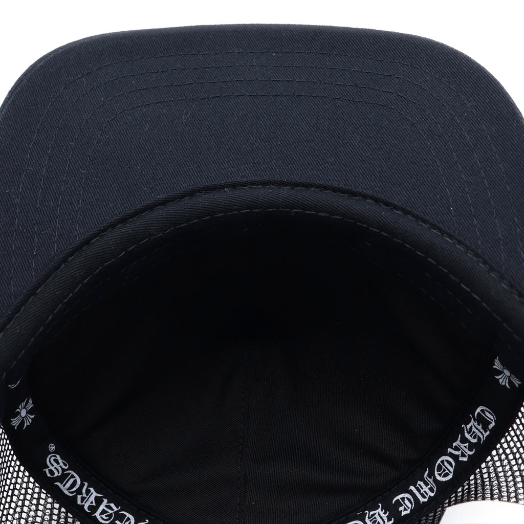 CHROME HEARTS(クロムハーツ) TRUCKER CAP トラッカーキャップ 3セメタリークロス レザーパッチ 帽子 ブラック