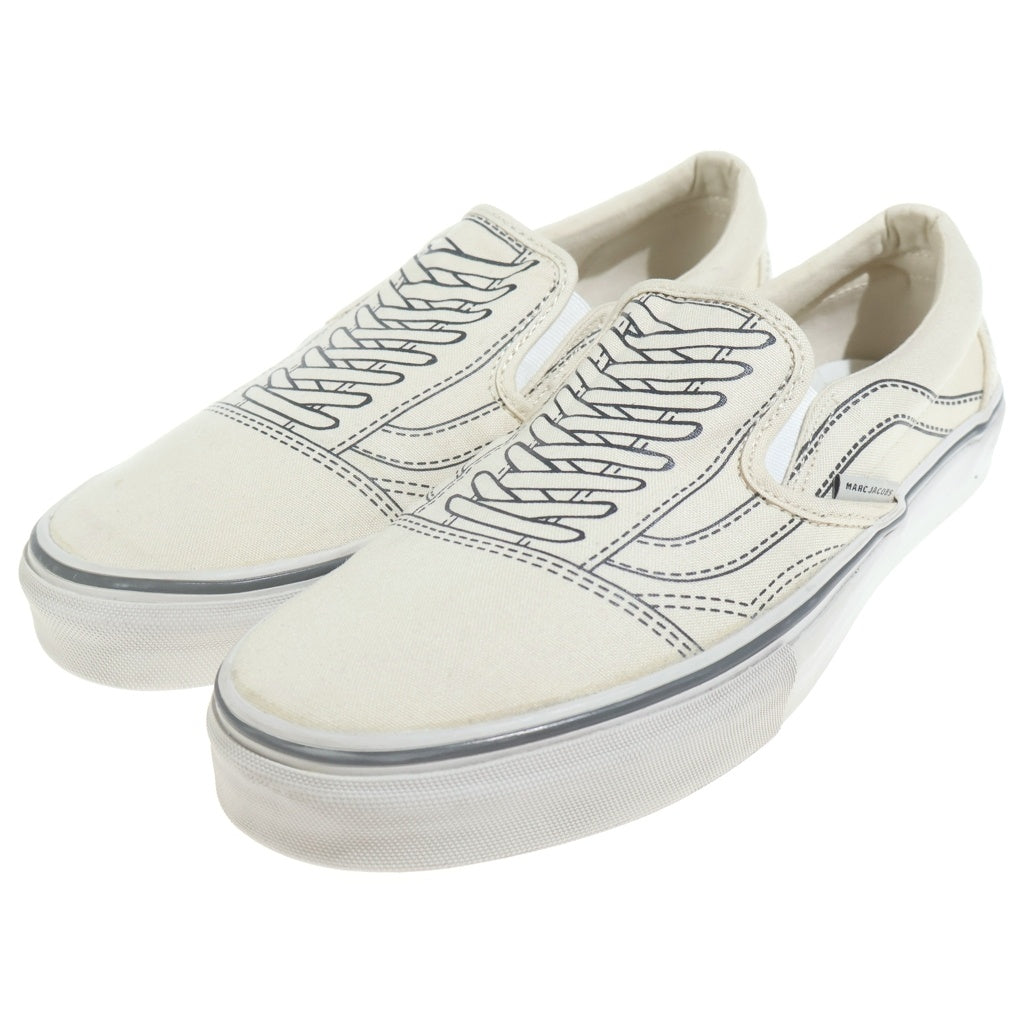 VANS(ヴァンズ) ×Marc Jacobs Old Skool Slip-On's オールド スクール スリッポン スケッチ デザイン ローカットスニーカー ホワイト US10/28cm