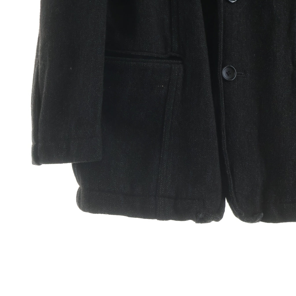 COMME des GARCONS HOMME PLUS(コムデギャルソンオムプリュス) 90s ウール ナイロン 縮絨 ツイード テーラード ジャケット ブラック PJ-04005M