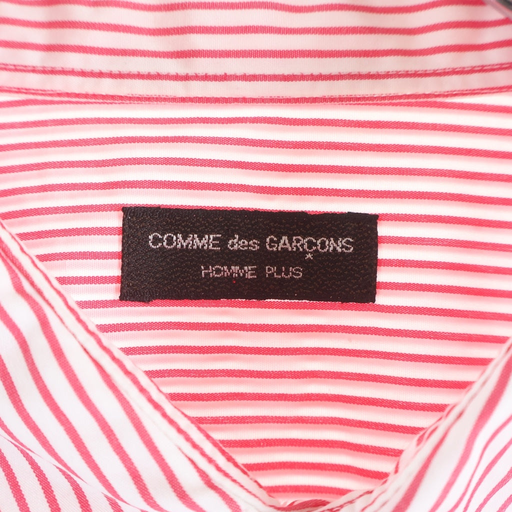 COMME des GARCONS HOMME PLUS(コムデギャルソンオムプリュス) ストライプ ポケット 長袖シャツ レッド PB-040220