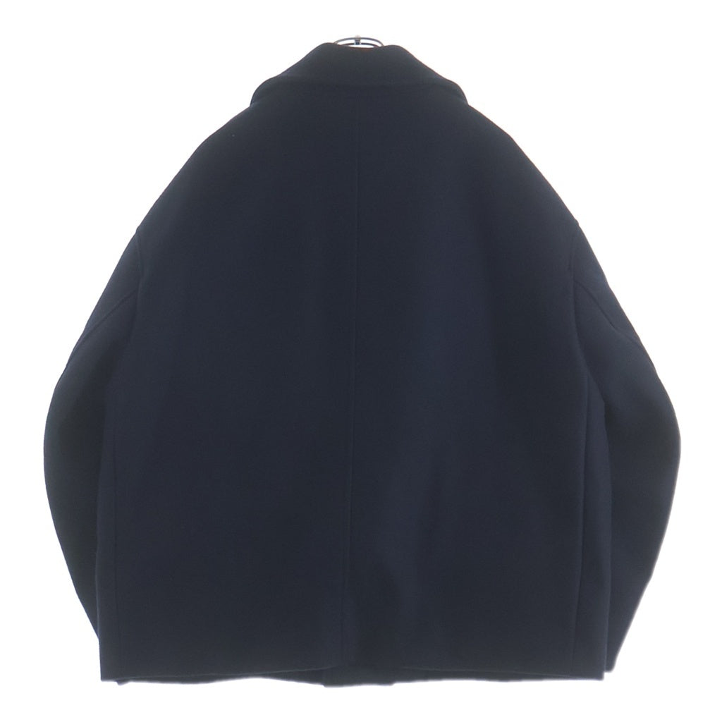 NO BRAND(ノーブランド) 【Mister it ミスターイット】メルトン ウール ライダース ジャケット コート ネイビー manu-23aw