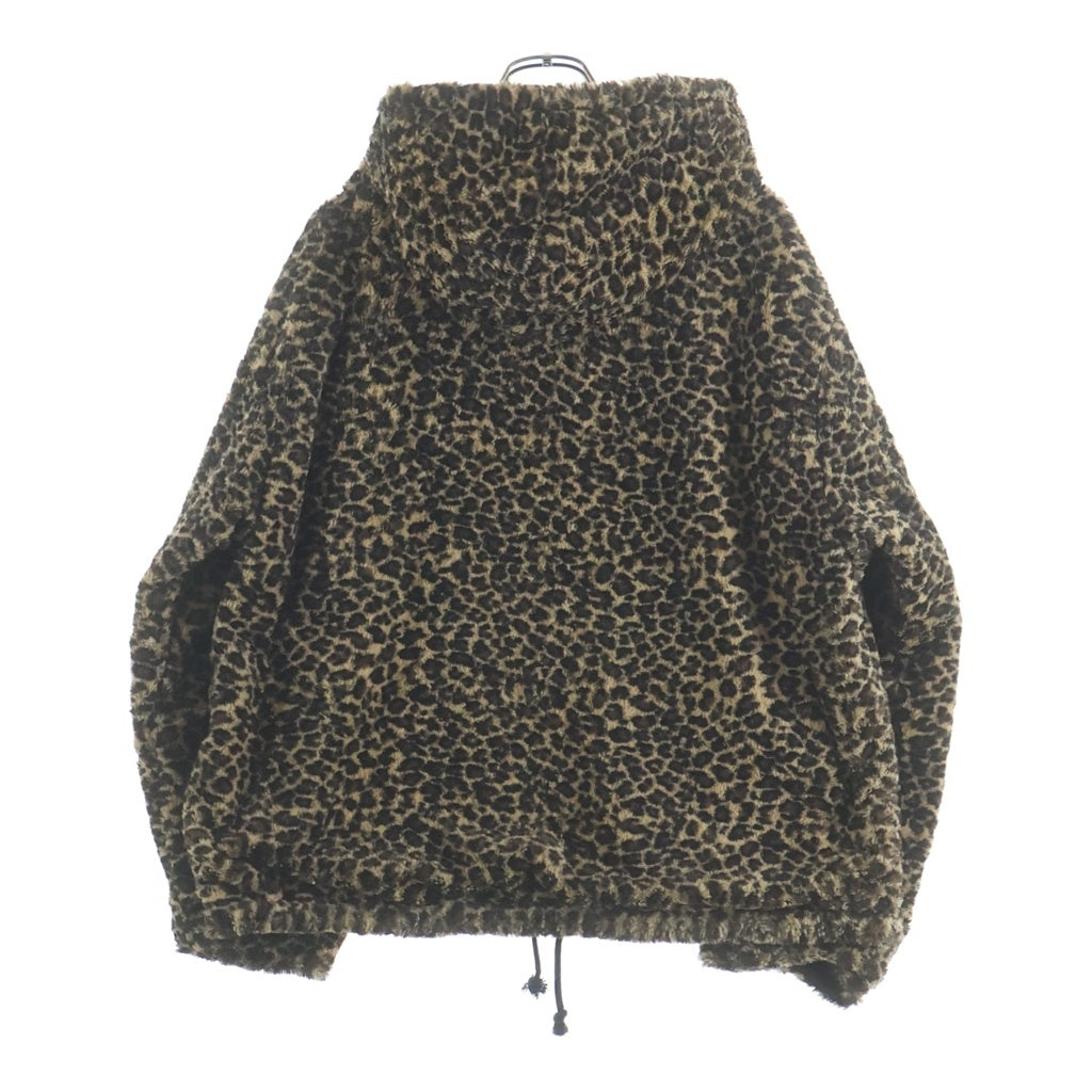 STUSSY(ステューシー) REVERSIBLE HOODED JACKET リバーシブル レオパード ジップアップ ジャケット フーディ ブルゾン ブラック/ベージュ 115919