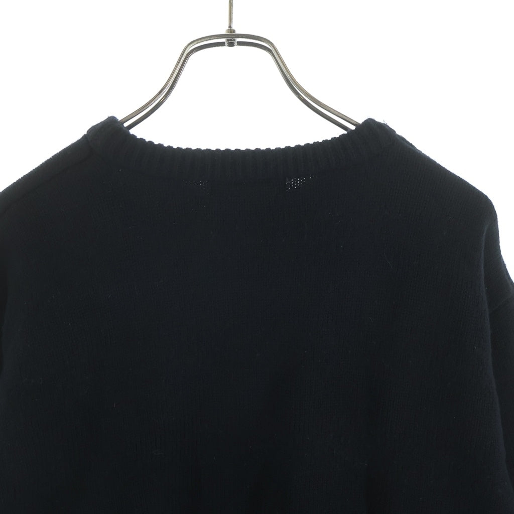 GOODENOUGH(グッドイナフ) 90s 初期 KNITWEARタグ クルーネック シャドーボーダー ウールニットセーター ブラック