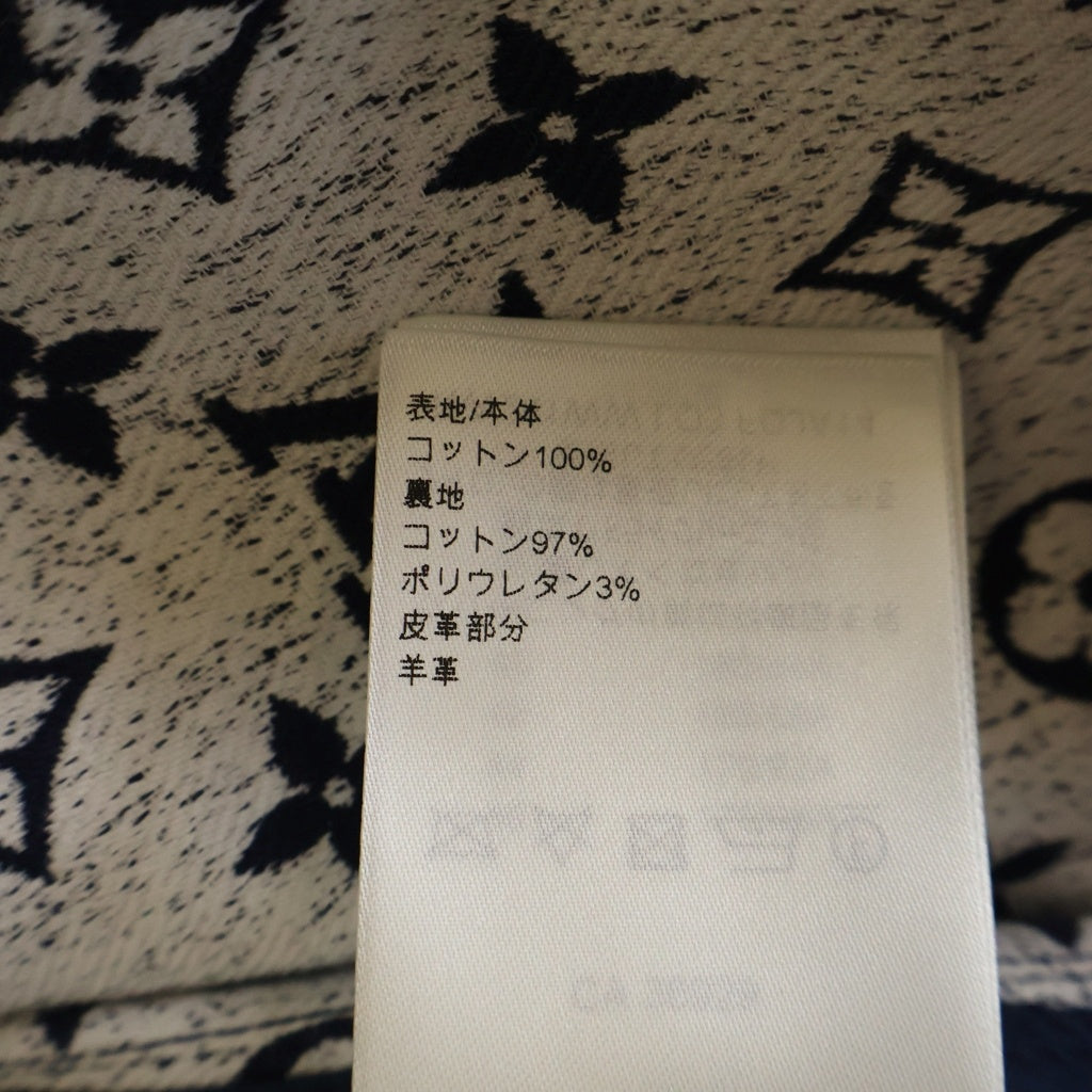 LOUIS VUITTON(ルイヴィトン) 24SS モノグラム総柄 レザー切替 デニムトラッカージャケット ネイビー レディース RW241WW LO3 FQJA14
