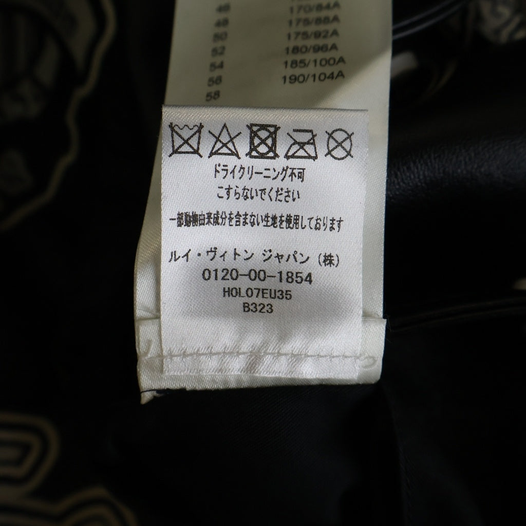 LOUIS VUITTON(ルイヴィトン) 23SS グラフィックプリント レザーバーシティジャケット スタジャン ブルゾン ブラック RM231M U35 HOL07E