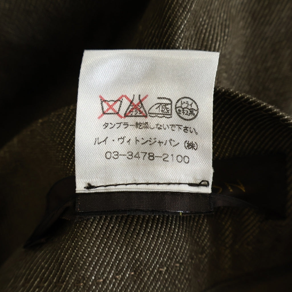 LOUIS VUITTON(ルイヴィトン) Logo Plate Wool Mix Skirt プレートロゴ ウール混 デニムスカート ベージュ レディース