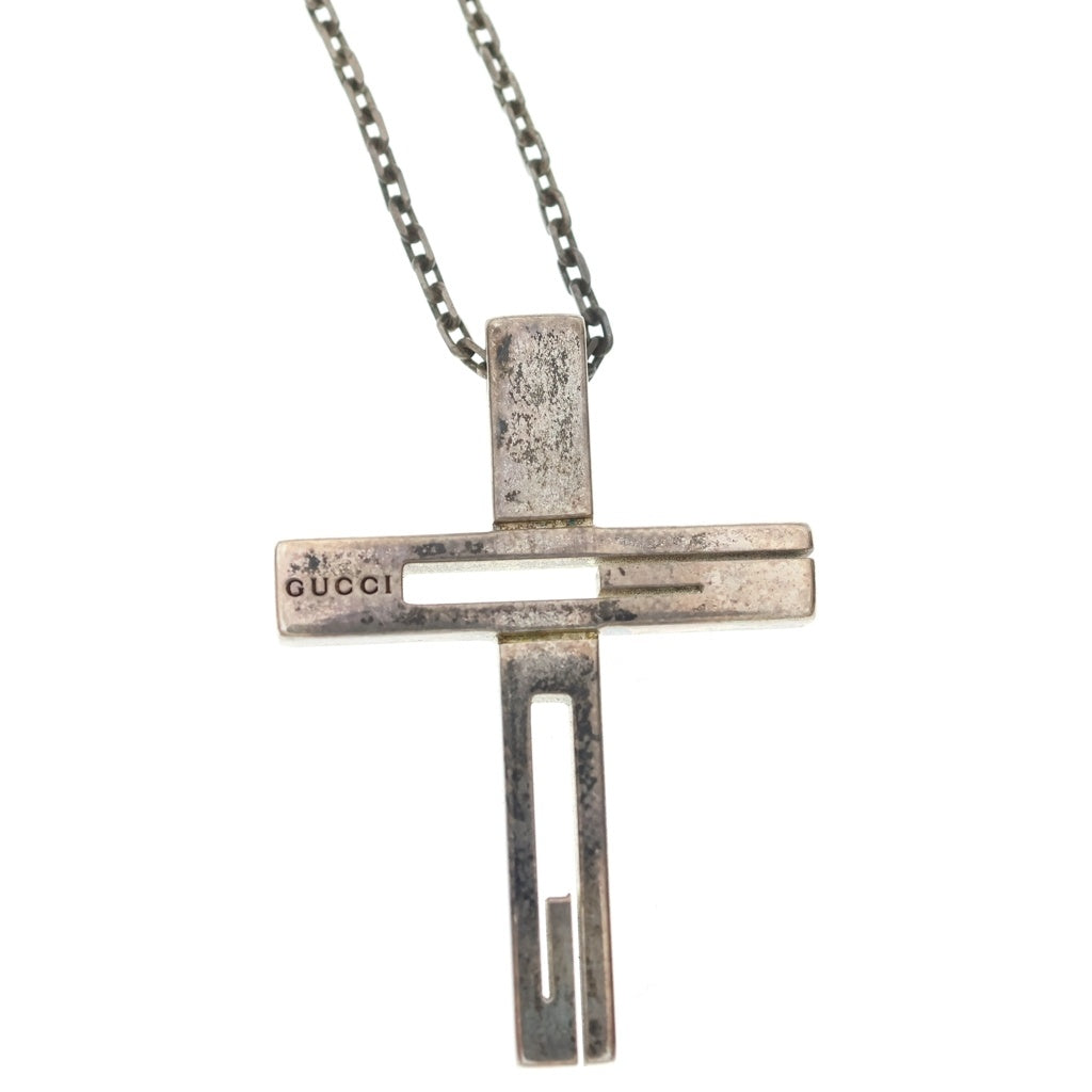 GUCCI(グッチ) G Motif Cross Necklace Gモチーフ クロス ネックレス シルバー レディース