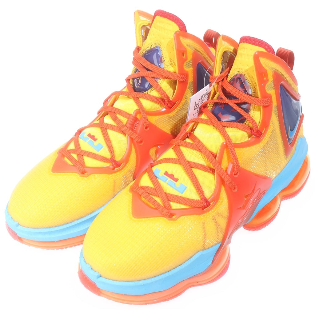 NIKE(ナイキ) × SPACE PLAYERS LEBRON 19 Uniform Hook スペースプレイヤー レブロン 19 ユニフォームフック ハイカットスニーカー イエロー/ブルー US9.5/27.5cm DC9338-800