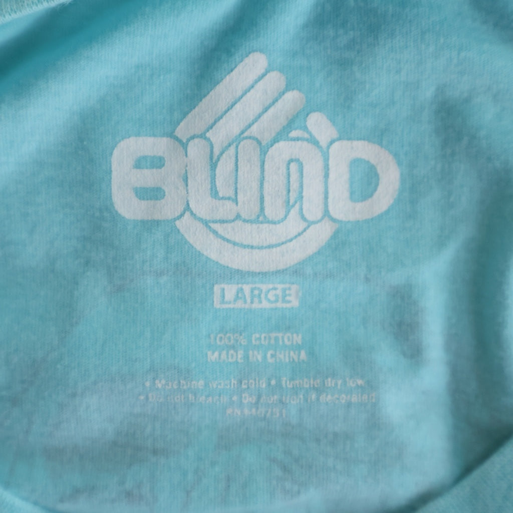 NO BRAND(ノーブランド) BLIND ブラインド 00s × Mark Gonzales Skull Banana Tee マークゴンザレス スカルバナナ プリント クルーネック 半袖Tシャツ カットソー ライトブルー