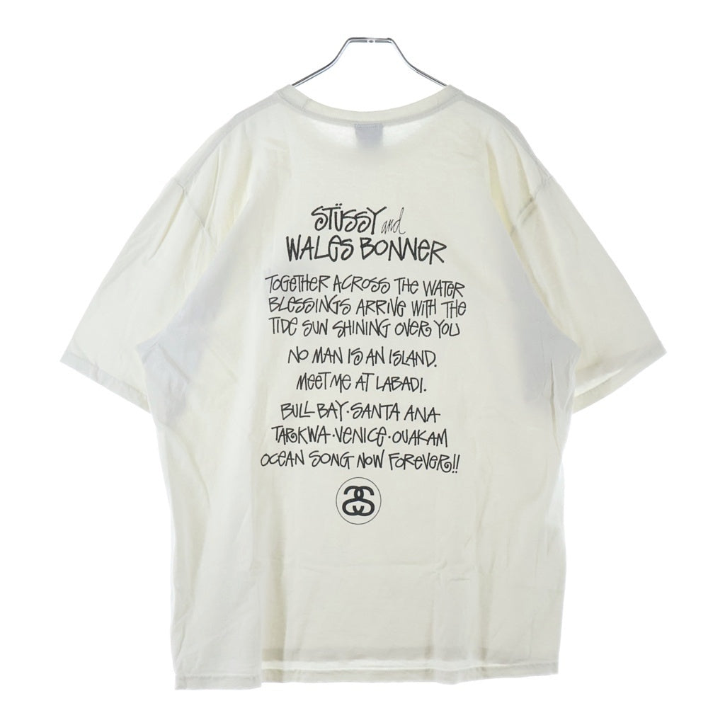 STUSSY(ステューシー) ×Wales Bonner Ocean Song S/S Tee ウェールズボナー オーシャンソング グラフィティプリント 半袖 Tシャツ カットソー ホワイト