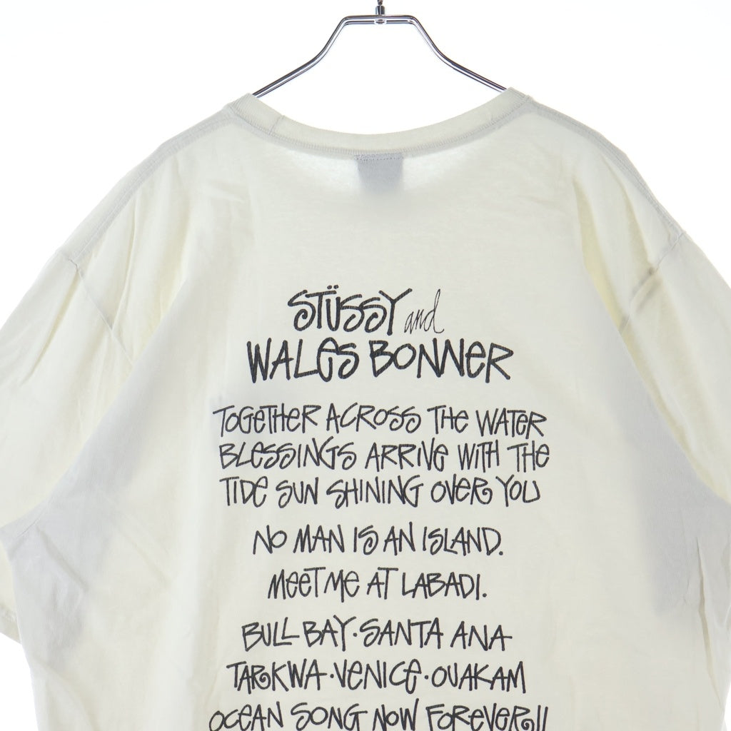 STUSSY(ステューシー) ×Wales Bonner Ocean Song S/S Tee ウェールズボナー オーシャンソング グラフィティプリント 半袖 Tシャツ カットソー ホワイト