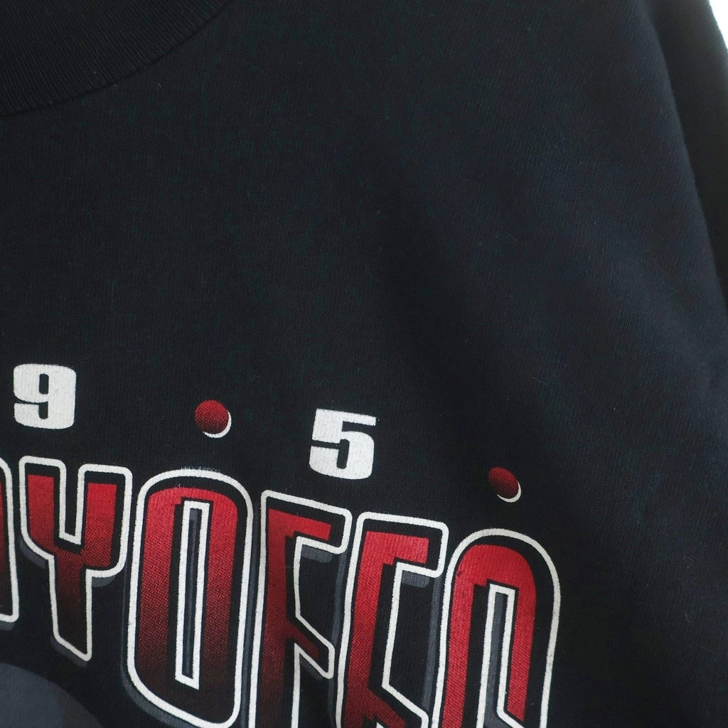 VINTAGE(ヴィンテージ) 90s CHICAGO BULLS NBA PLAYOFFS フロントプリント 半袖Tシャツ カットソー ブラック