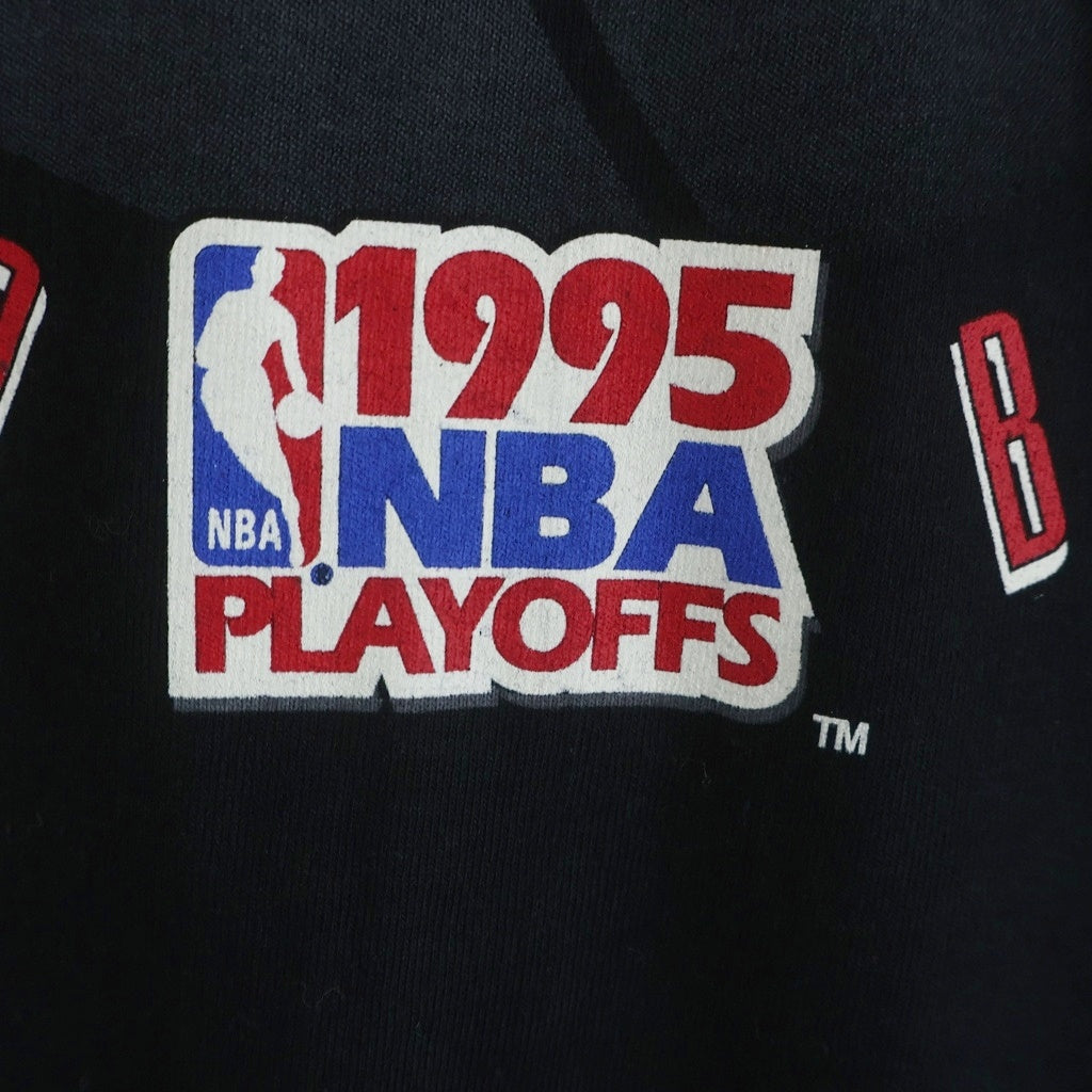 VINTAGE(ヴィンテージ) 90s CHICAGO BULLS NBA PLAYOFFS フロントプリント 半袖Tシャツ カットソー ブラック