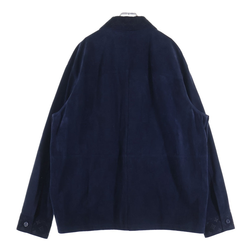 LOUIS VUITTON(ルイヴィトン) 23AW モノグラム型押し 切替 スエードレザー シャツジャケット ブルゾン ネイビー RM232Q ZA0 HPL40E