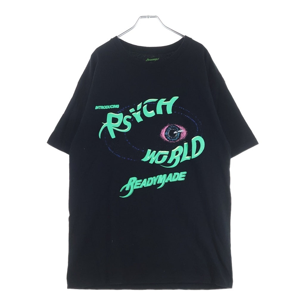 READY MADE(レディメイド) ×PSYCHWORLD サイコワールド フロントプリント 半袖Tシャツ カットソー ブラック