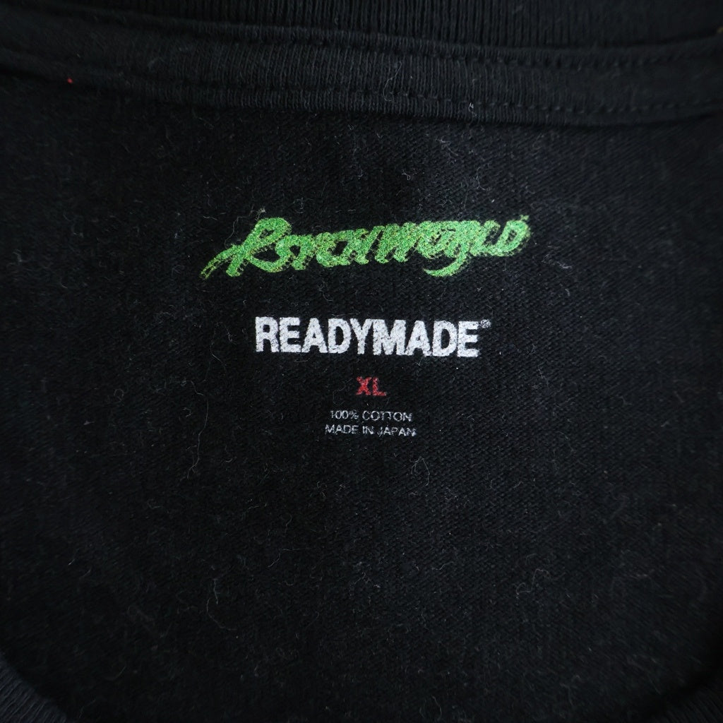 READY MADE(レディメイド) ×PSYCHWORLD サイコワールド フロントプリント 半袖Tシャツ カットソー ブラック