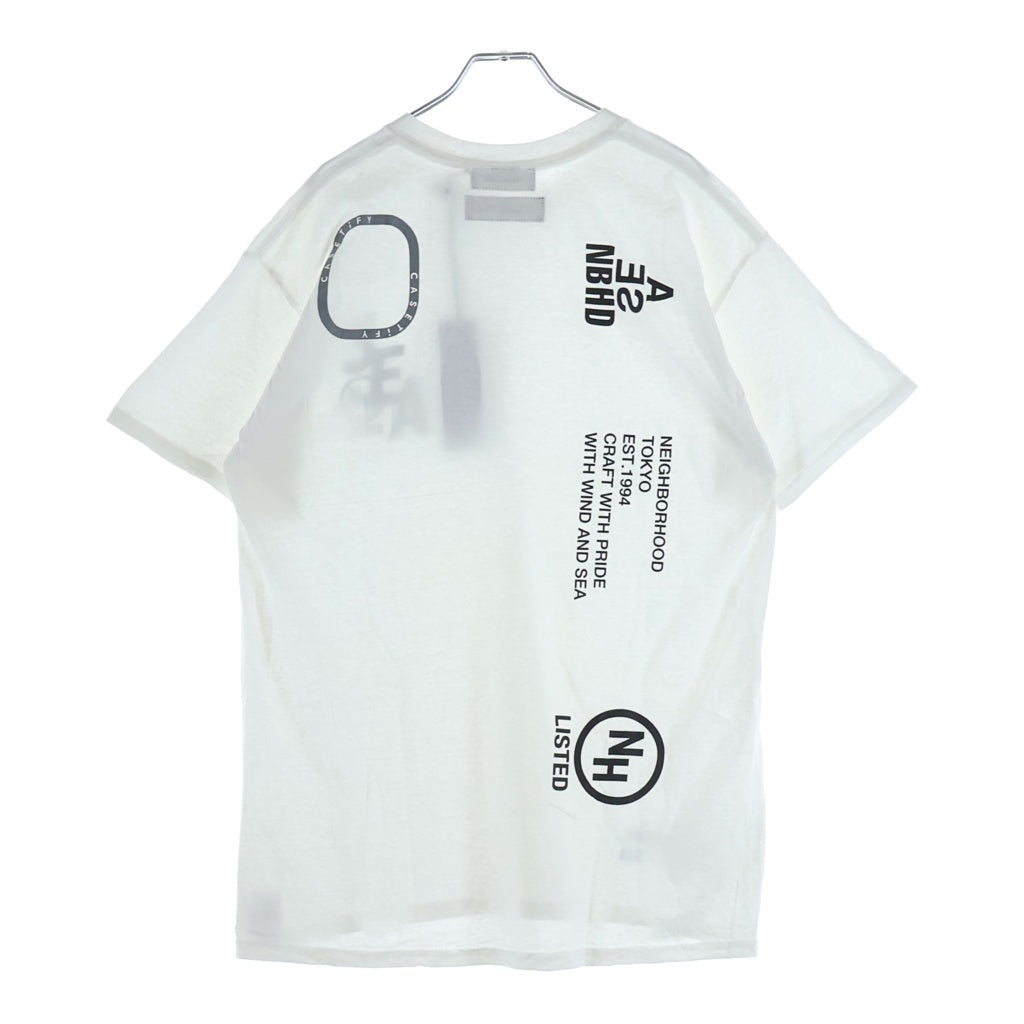 WIND AND SEA(ウィンダンシー) ×NEIGHBORHOOD ネイバーフッド 両面ロゴプリント 半袖Tシャツ カットソー ホワイト