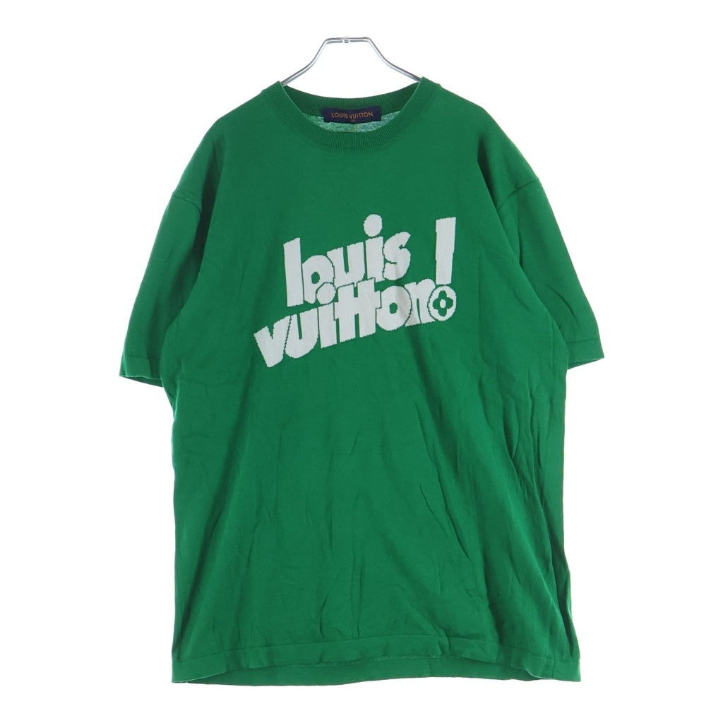 LOUIS VUITTON(ルイヴィトン) 21AW Everyday LV Crewneck フロントロゴ刺繍 クルーネック ニット 半袖Tシャツ カットソー グリーン 1A971G