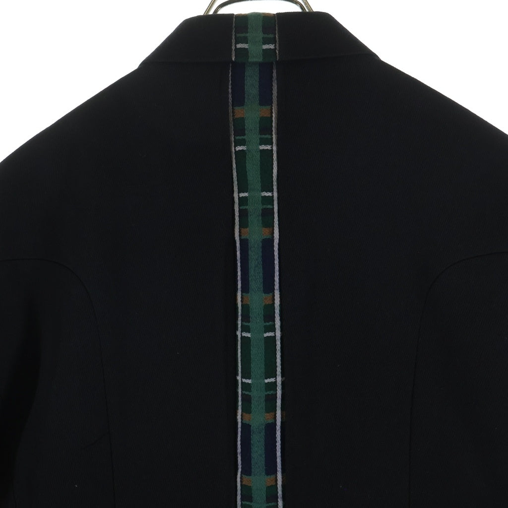 COMME des GARCONS HOMME PLUS(コムデギャルソンオムプリュス) 00AW ドッキングロック期 チェック切替 再構築 4B ウール テーラード ジャケット ブラック PJ-04042