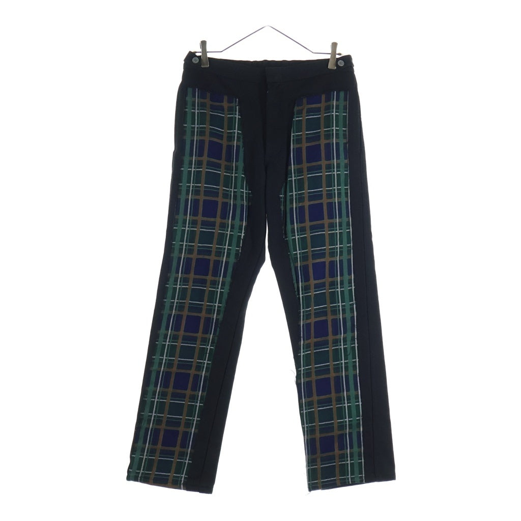 COMME des GARCONS HOMME PLUS(コムデギャルソンオムプリュス) チェック切替 再構築 ワーク トラウザー パンツ ボトムス ブラック PP-04045