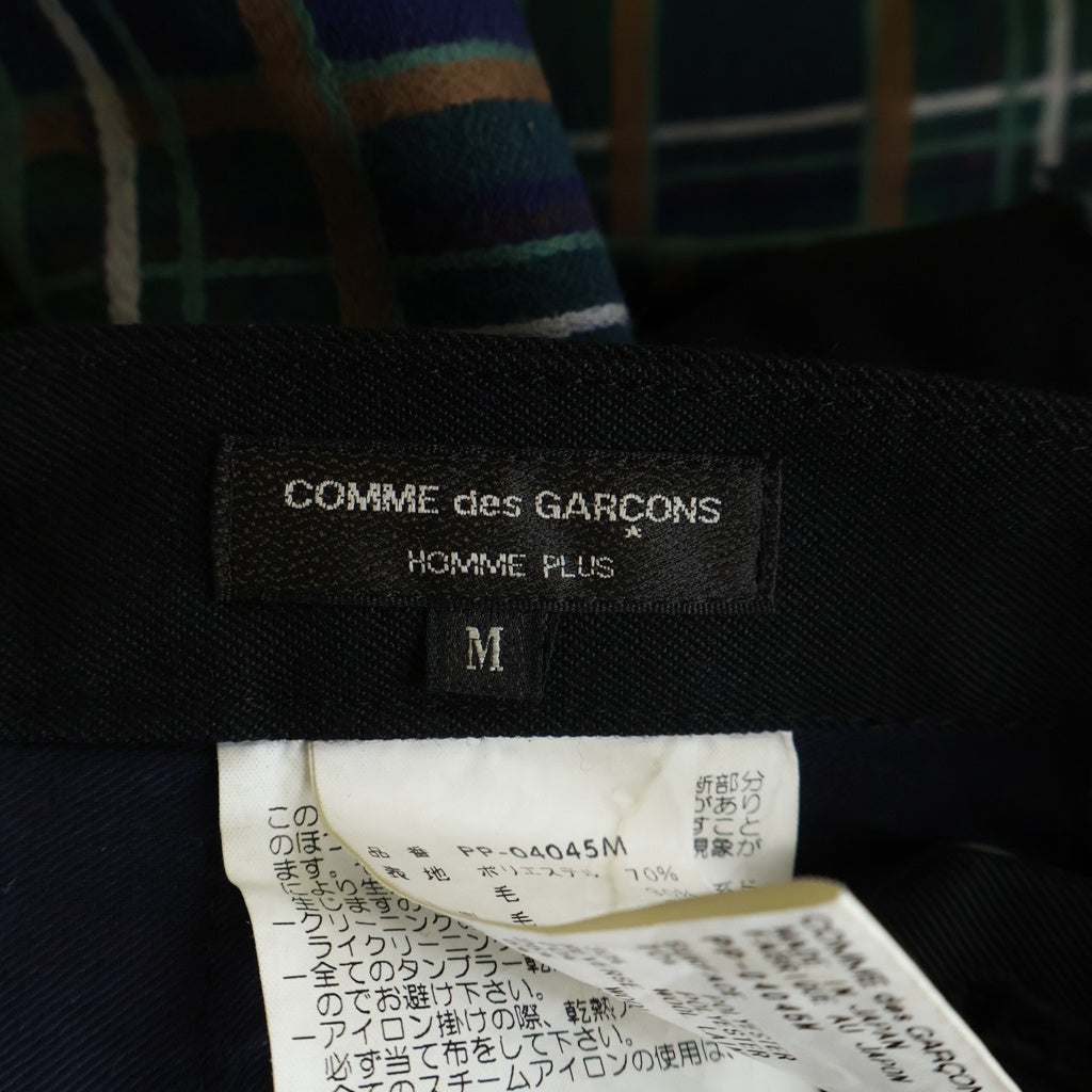 COMME des GARCONS HOMME PLUS(コムデギャルソンオムプリュス) チェック切替 再構築 ワーク トラウザー パンツ ボトムス ブラック PP-04045