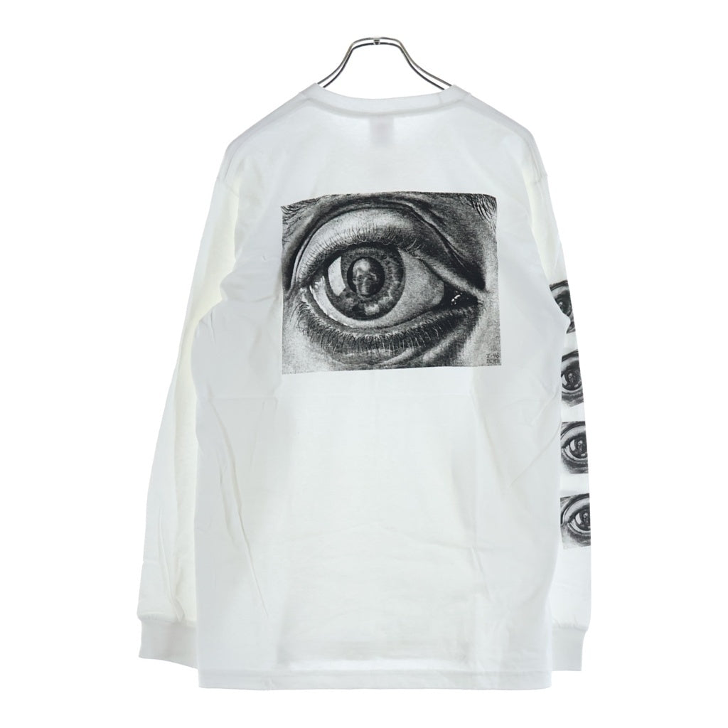SUPREME(シュプリーム) 17SS × M.C Escher Eye L/S Tee マウリッツ・コルネリス・エッシャー アイプリント クルーネック 長袖Tシャツ カットソー ホワイト
