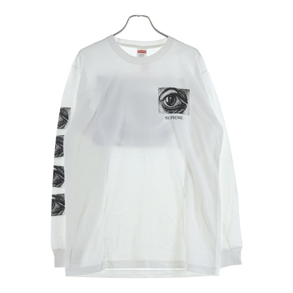 SUPREME(シュプリーム) 17SS × M.C Escher Eye L/S Tee マウリッツ・コルネリス・エッシャー アイプリント クルーネック 長袖Tシャツ カットソー ホワイト