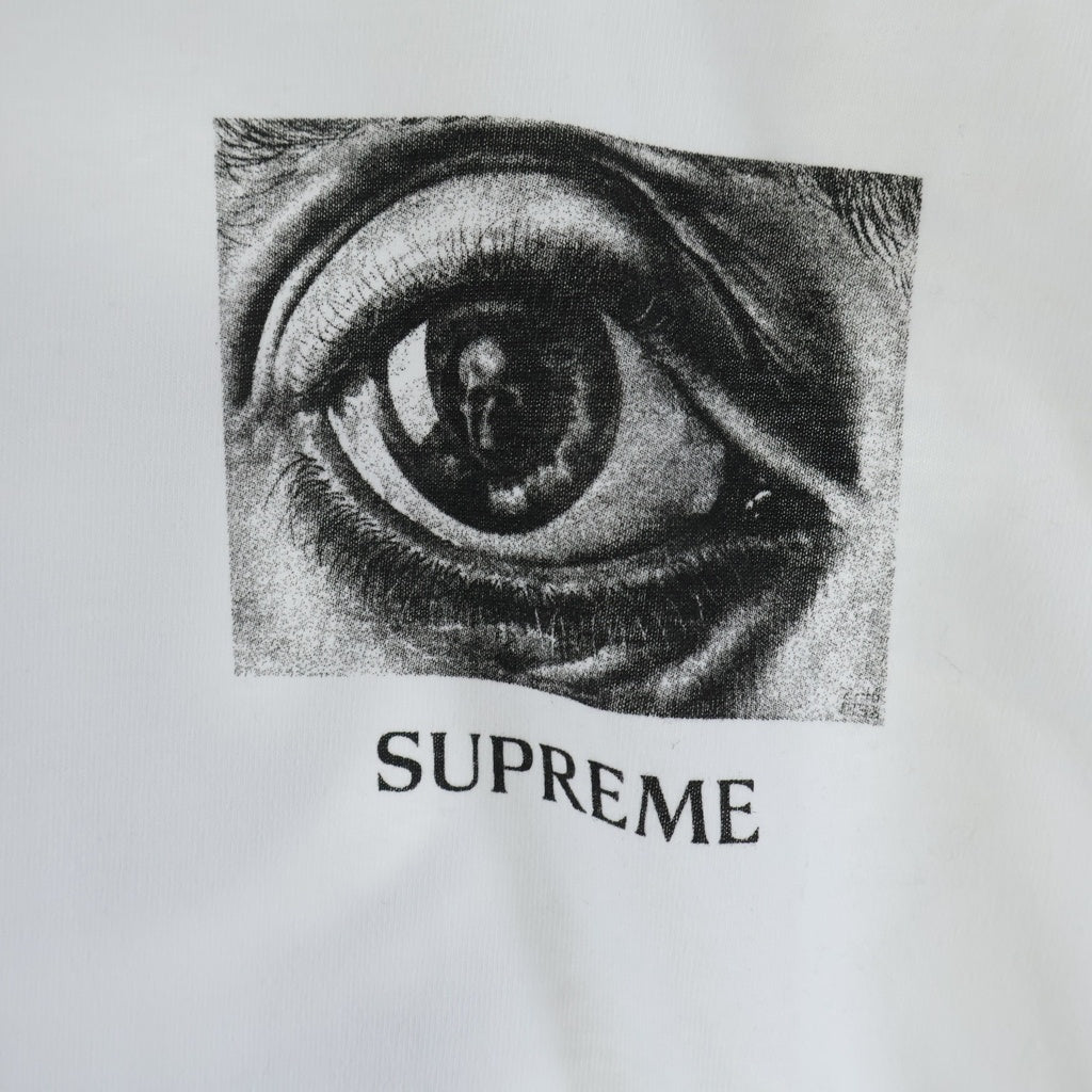 SUPREME(シュプリーム) 17SS × M.C Escher Eye L/S Tee マウリッツ・コルネリス・エッシャー アイプリント クルーネック 長袖Tシャツ カットソー ホワイト