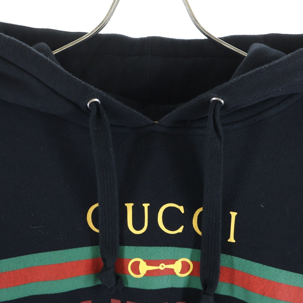 GUCCI(グッチ) BOUTIQUE Print Hoodie ロゴプリント フーデッド パーカー ブラック 623244
