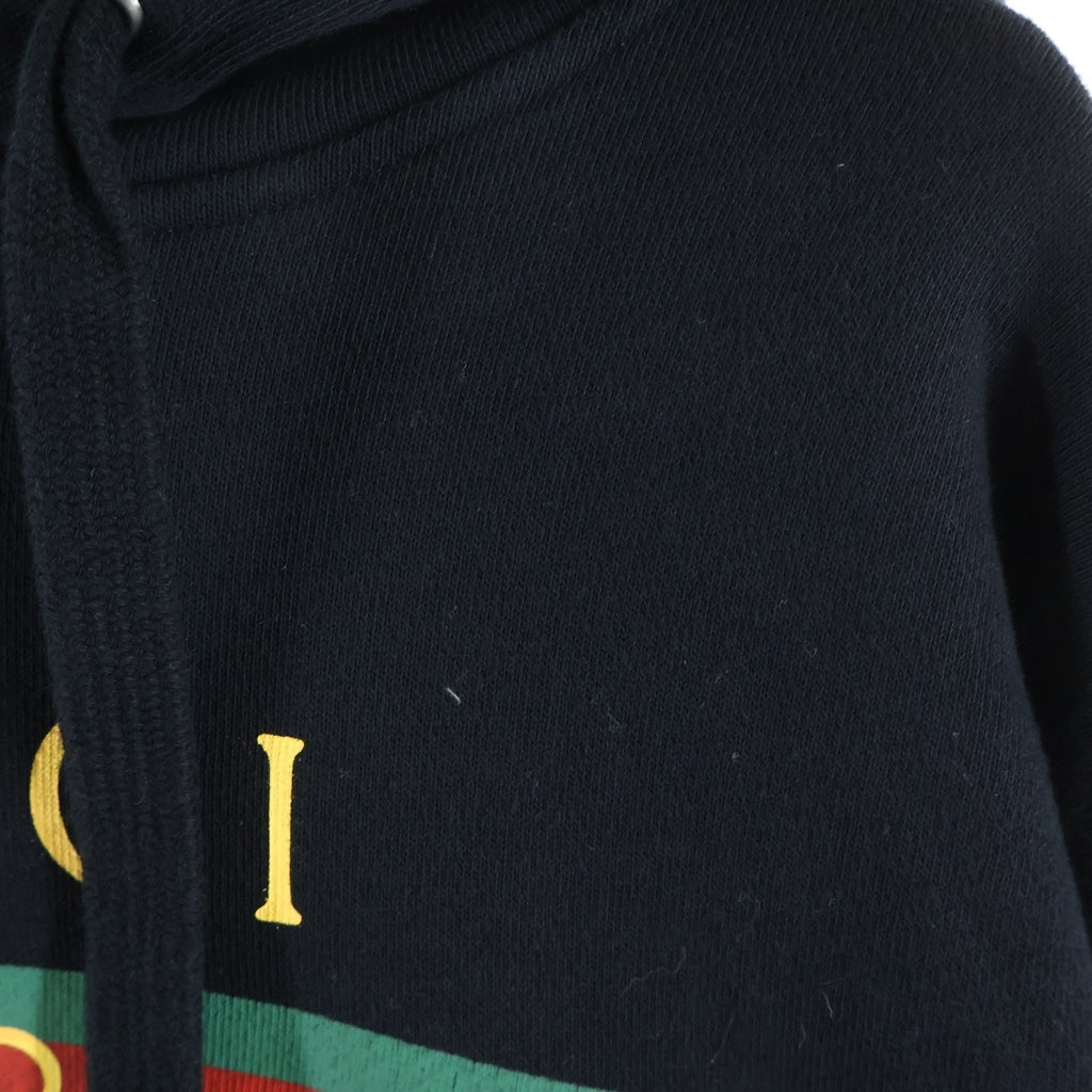 GUCCI(グッチ) BOUTIQUE Print Hoodie ロゴプリント フーデッド パーカー ブラック 623244
