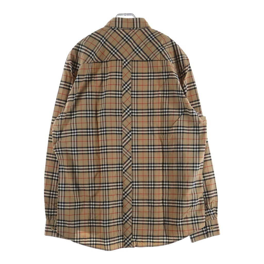 BURBERRY(バーバリー) TB Logo Embroidery L/S Shirts ロゴ刺繍 ノバチェックシャツ ベージュ