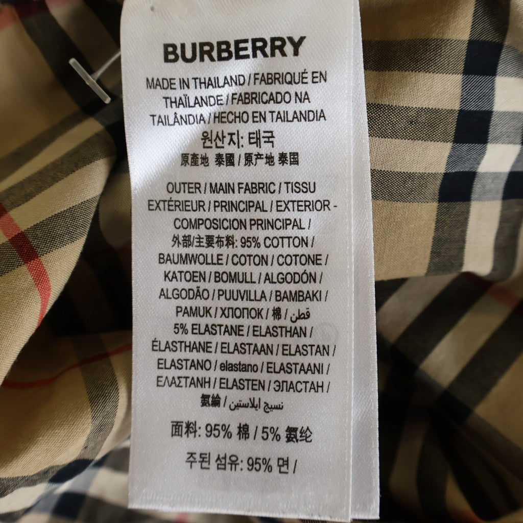 BURBERRY(バーバリー) TB Logo Embroidery L/S Shirts ロゴ刺繍 ノバチェックシャツ ベージュ