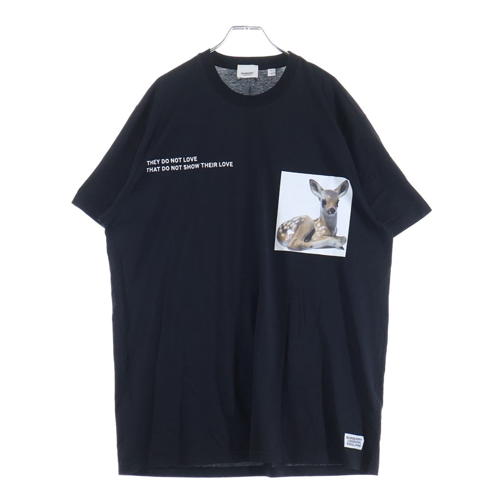 BURBERRY(バーバリー) 19SS MONTAGE PRINT COTTON ORVERSIZE Tee モンテージプリント クルーネック半袖Tシャツ カットソー ブラック 4558807